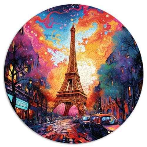 1000-teiliges Puzzle, Pariser Turm, runde Puzzles, für Erwachsene und Kinder ab 12 Jahren. Puzzle aus Pappe, Spielspielzeug für Erwachsene. Größe: 67,5 x 67,5 cm von HBHGYMA