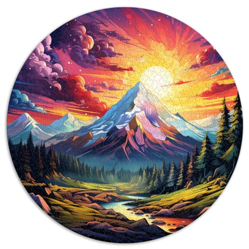 1000-teiliges Puzzle, Rocky Mountains, rundes Puzzle für Erwachsene, Geschenke für Erwachsene, Papppuzzle, Lernspiele für zu Hause, DIY-Spielzeug, Größe: 67,5 x 67,5 cm von HBHGYMA