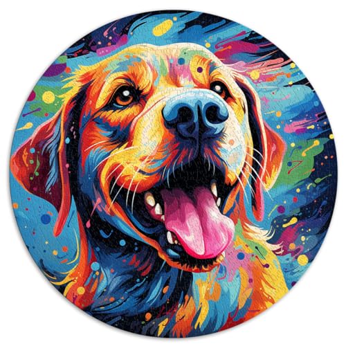 1000-teiliges Puzzle, Trendiger Hund, kreatives rundes Puzzle, geeignet für Erwachsene und Kinder ab 12 Jahren, Puzzle aus Pappe, Denkspiel, Größe: 67,5 x 67,5 cm von HBHGYMA