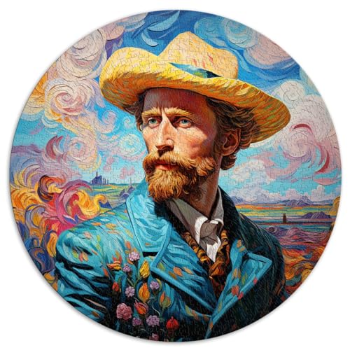 1000-teiliges Puzzle, Van Gogh Museum, kreisförmiges Puzzle, für Jugendliche und Erwachsene, Papppuzzle, Heimdekoration, Größe: 67,5 x 67,5 cm von HBHGYMA