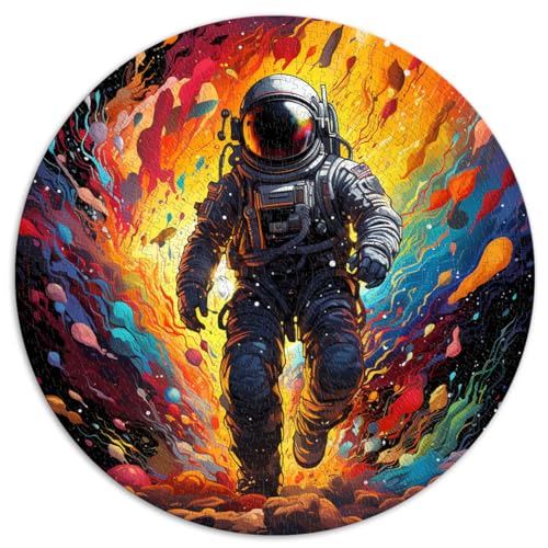 1000-teiliges Puzzle, rundes Puzzle „Astronaut im Weltraum“, für Erwachsene, für Erwachsene und Familien, Papppuzzle, tolle Geschenke zu Weihnachten. Größe: 67,5 x 67,5 cm von HBHGYMA