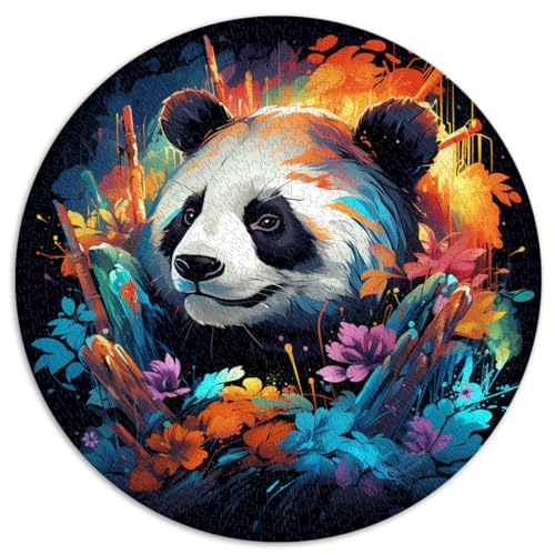 1000-teiliges Puzzle, rundes Puzzle „Schläfender Panda“, für Erwachsene, Familienpuzzle aus Pappe, Puzzle für Familienaktivitäten. Größe: 67,5 x 67,5 cm von HBHGYMA