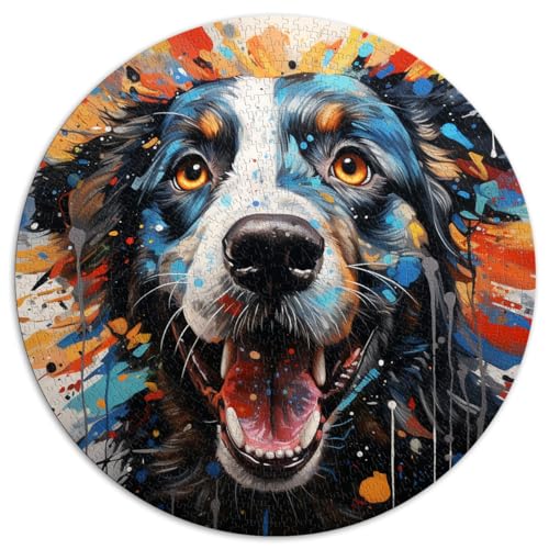 1000-teiliges Puzzle aus Karton, bunte Hunde-Rundpuzzles, für Erwachsene und Kinder ab 12 Jahren. Puzzle aus Karton, Lernspiel, Herausforderungsspielzeug. Größe: 67,5 x 67,5 cm von HBHGYMA