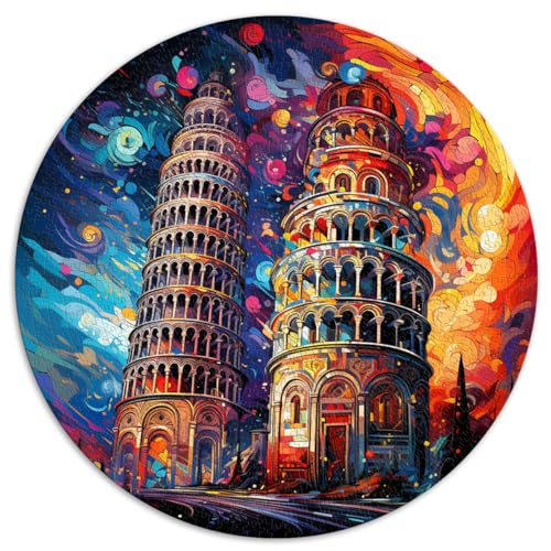 1000-teiliges Puzzle für Erwachsene und Kinder, rundes Puzzle „Schiefer Turm von Pisa“, für Erwachsene und Kinder ab 12 Jahren, Kartonpuzzle, Lernspiel für Erwachsene und Kinder. von HBHGYMA