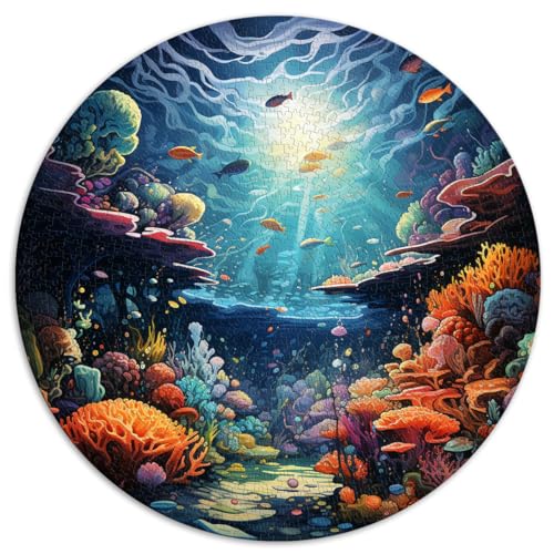 1000-teiliges Puzzlespiel, farbenfrohe runde Unterwasser-Puzzles, für Erwachsene und Kinder ab 12 Jahren, Papppuzzles, Familienpuzzlespiel. Größe: 67,5 x 67,5 cm von HBHGYMA