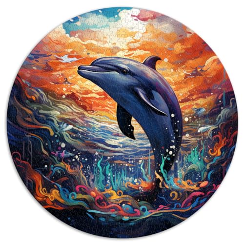 Lustiges Puzzle für Erwachsene mit 1000 Teilen, Delfine und Wale, rundes Puzzle für Erwachsene, für Erwachsene und Kinder ab 12 Jahren, Papppuzzle, tolles Geschenk für Erwachsene. von HBHGYMA
