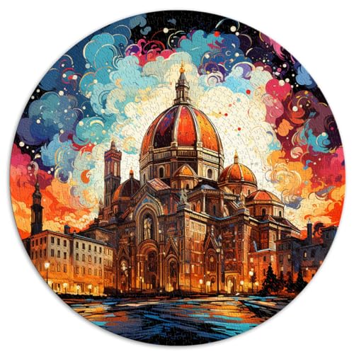 Lustiges Puzzle für Erwachsene mit 1000 Teilen, kreisförmiges Puzzle mit der Kathedrale von Florenz, für Erwachsene und Kinder, Puzzle aus Pappe, Lernspiel, herausforderndes Spielzeug, von HBHGYMA