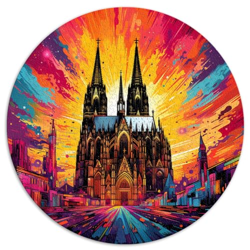 Puzzle 1000 Teile, Kölner Dom, kreatives rundes Puzzle für Erwachsene und Kinder, Papppuzzle, Lernspiel für Erwachsene und Kinder, Größe: 67,5 x 67,5 cm von HBHGYMA