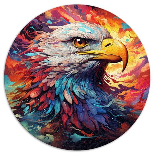 Puzzle 1000 Teile für Erwachsene, Weißkopfseeadler, kreatives rundes Puzzle, für Erwachsene und Kinder ab 12 Jahren, Papppuzzle, Familienspiele, Größe: 67,5 x 67,5 cm von HBHGYMA