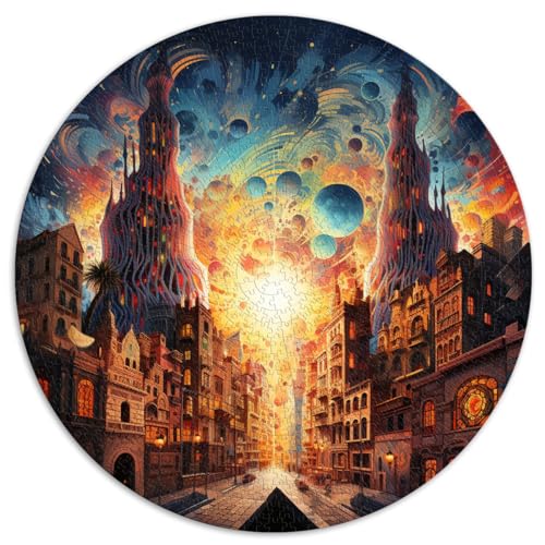 Puzzle 1000 Teile für Erwachsene, kreisförmiges Barri-Gotic-Puzzle, geeignet für Erwachsene und Kinder ab 12 Jahren, Kartonpuzzle, Cartoon-Puzzle. Größe: 67,5 x 67,5 cm. von HBHGYMA