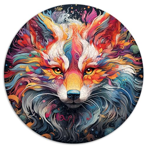 Puzzle 1000 Teile für Erwachsene, rundes Kitsune-Puzzle für Erwachsene, für Erwachsene und Kinder, Papppuzzle, Familienunterhaltungsspielzeug. Größe: 67,5 x 67,5 cm von HBHGYMA