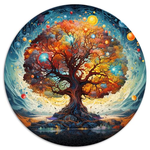 Puzzle 1000 Teile für Erwachsene, rundes Puzzle „Baum des Lebens“, für Erwachsene und Kinder ab 12 Jahren. Papppuzzle. Tolles Geschenk für Erwachsene. Größe: 67,5 x 67,5 cm von HBHGYMA