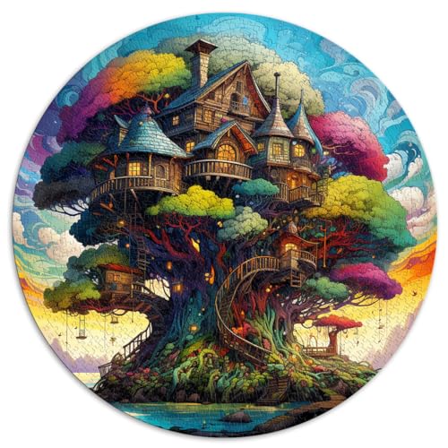 Puzzle Erwachsene 1000 Teile, Natur-Fantasie-Baumhaus-Puzzle Kinder, rundes Puzzle Erwachsene und Kinder ab 12 Jahren, Kartonpuzzle, Spielspielzeug Erwachsene, Familienpuzzle, Geschenk, von HBHGYMA