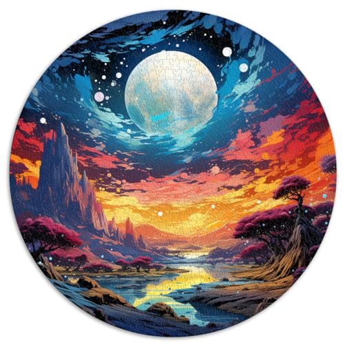 Puzzle für Erwachsene, 1000 Teile, Anime-Landschaft, kreatives rundes Puzzle, für Erwachsene und Kinder, Kartonpuzzle, Lernspiele für Erwachsene und Kinder, Größe: 67,5 x 67,5 cm von HBHGYMA