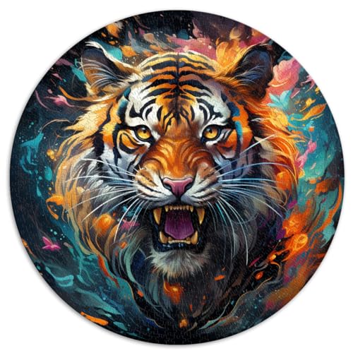 Puzzle für Erwachsene, 1000 Teile, Tiger-Rundpuzzle, für Kinder ab 12 Jahren, Kartonpuzzle, tolles Geschenk für Erwachsene. Größe: 67,5 x 67,5 cm von HBHGYMA