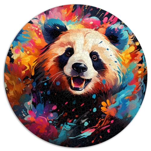 Puzzle für Erwachsene, 1000 Teile, entzückender kleiner Panda, kreatives rundes Puzzle, für Erwachsene und Kinder ab 12 Jahren, Kartonpuzzle, Spielzeug-Wanddekoration. Größe: 67,5 x 67,5 cm von HBHGYMA