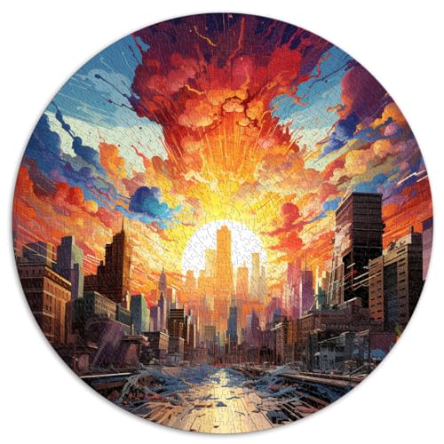 Puzzle für Erwachsene, 1000 Teile, rundes City Art-Puzzle, für Erwachsene und Kinder ab 12 Jahren, Kartonpuzzle, Lernspiel, Herausforderungsspielzeug, Größe: 67,5 x 67,5 cm von HBHGYMA