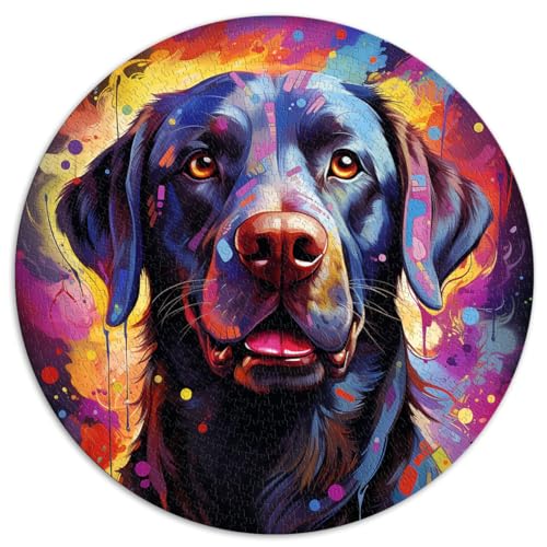 Puzzle für Erwachsene, 1000 Teile, rundes Labrador-Puzzle, für Erwachsene und Kinder, Papppuzzle, Lernspiel, herausforderndes Spielzeug, Größe: 67,5 x 67,5 cm von HBHGYMA