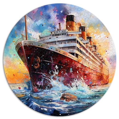 Puzzle für Erwachsene und Kinder, 1000 Teile, Titanic-Aquarell, rundes Puzzle für Erwachsene, für Erwachsene und Kinder ab 12 Jahren, Papppuzzle, Puzzle für Erwachsene, Geschenke, von HBHGYMA