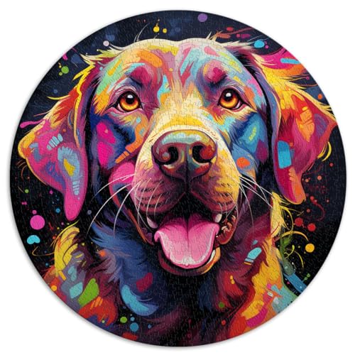 Puzzle mit 1000 Teilen, Labrador-Rundpuzzle, geeignet für Erwachsene und Kinder ab 12 Jahren. Kartonpuzzle. Tolles Geschenk für Erwachsene. Größe: 67,5 x 67,5 cm. von HBHGYMA