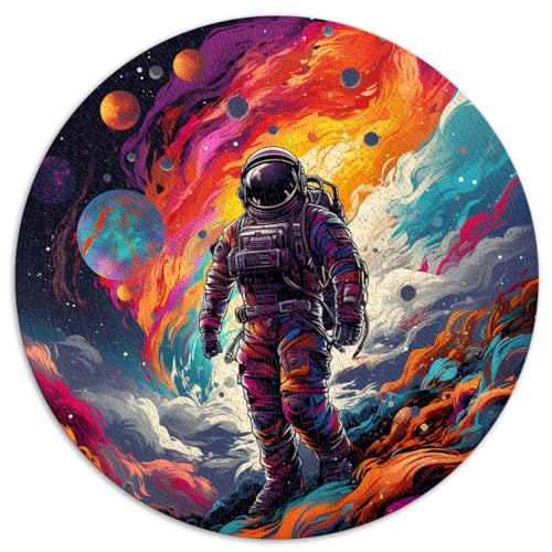 Puzzle mit 1000 Teilen für Erwachsene und Kinder, Astronaut in buntem Puzzle, rundes Puzzle für Kinder, für Erwachsene und Kinder ab 12 Jahren, Papppuzzle, anspruchsvolles Spielpuzzle, von HBHGYMA