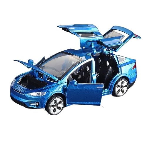 HBJzxlOK Zinklegierung Auto Für T&esla Für Modell X Legierung Auto Modell Druckguss Metall Fahrzeug Auto Modell 1:32 Größe(Blue) von HBJzxlOK