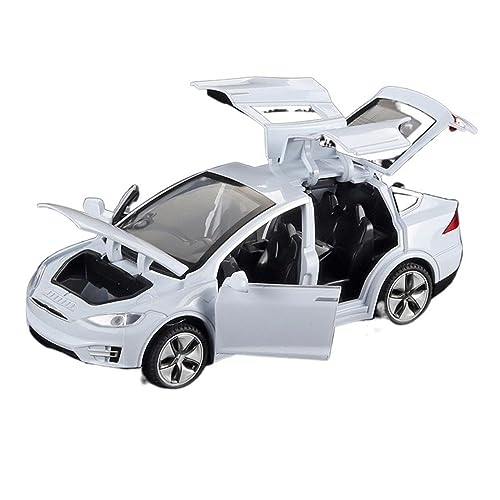 HBJzxlOK Zinklegierung Auto Für T&esla Für Modell X Legierung Auto Modell Druckguss Metall Fahrzeug Auto Modell 1:32 Größe(White) von HBJzxlOK