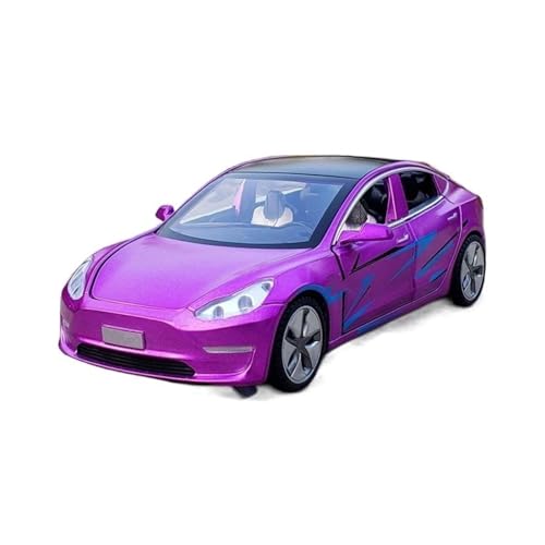 HBJzxlOK Zinklegierung Auto Für T&esla Für Modell X Modell 3 Legierung Automodell Druckguss Metallfahrzeuge 1:32 Größe(3 Purple) von HBJzxlOK