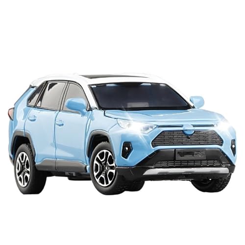 HBJzxlOK Zinklegierung Auto Für T&oyota Für RAV4 2020 SUV Diecast Metalllegierung Modellauto 1:32 Größe(Blue No Box) von HBJzxlOK