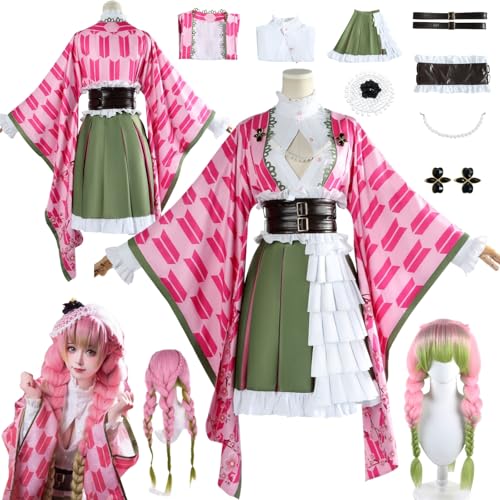HBQC Anime Rollenspiel Kostüm Kanroji Mitsuri CospIay Komplettset Perücken Kostüm Erwachsene Halloween Karneval Party HBQC Anime Rollenspiel Kostüm Kanroji Mitsuri CospIay Komplettset Perücken Kostüm Erwachsene Halloween Karneval Party von HBQC