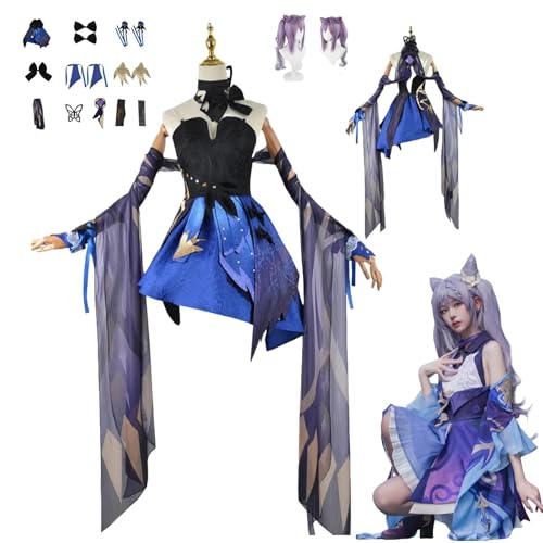 HBQC Genshin Impact Keqing Anime-Rollenspiel-Kostüm Cosplay Kostüm Für Perücken Für Erwachsene, Halloween-Karneval-Party HBQC Genshin Impact Keqing Anime-Rollenspiel-Kostüm Cosplay Kostüm Für Perücken Für Erwachsene, Halloween-Karneval-Party von HBQC