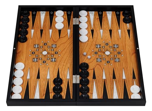 HBS GAMES Eternal Desert Design Backgammon Brettspiel 48 Zentimeter aus Holz mit Acryl-Spielsteinen Freunde und Erwachsene von HBS GAMES