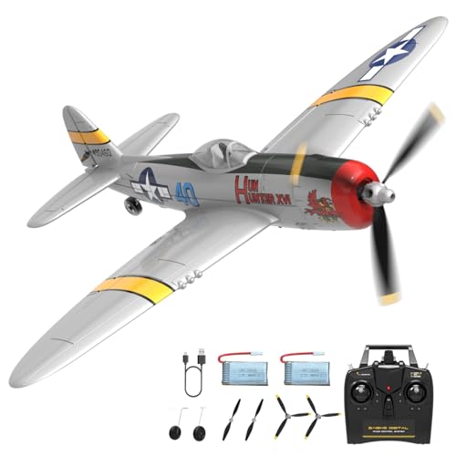 HBSAPKKA RC Flugzeug 4CH RC Flugzeug Spielzeug RTF P-47 mit Xpilot Stabilisierungssystem, 2.4GHz Ferngesteuertes Flugzeug für Anfänger, Kinder und Erwachsene von HBSAPKKA