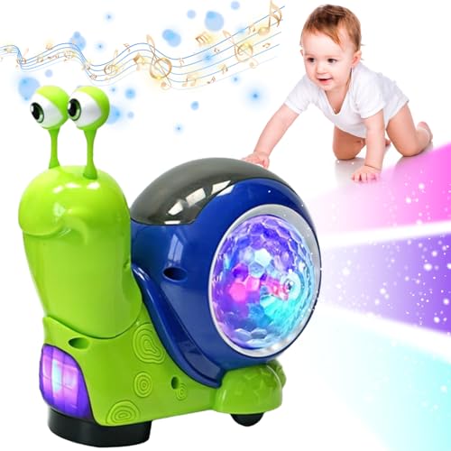 Leuchtendes Schneckenspielzeug, Baby Krabbel Spielzeug 6-18 Monate, Schnecke Krabbelspielzeug mit Lichter und Musik, Leuchtende Schnecke Spielzeug, Krabbelspielzeug Baby Weihnachten Geschenke von HBSFBH