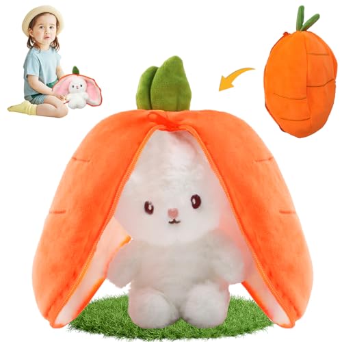 HBSFBH Osterhase Plüschtier, Osterhase Kuscheltier, Osterhase Plüsch Wurfkissen, Karotten Kaninchen Plüschtiere, Karotte Kaninchen Plüsch Puppe, Kaninchen Plush Toy, Geschenk für Jungen und Mädchen von HBSFBH