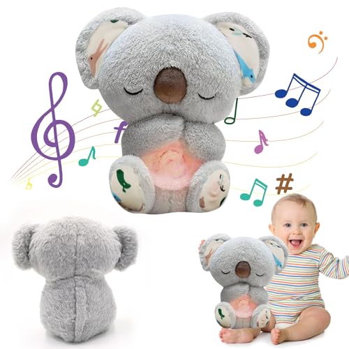 HBSFBH Schlummer Koala Kuscheltier, Schlummer Otter Kuscheltier, Schlummer Otter-Spielzeug, Koala-PlüSchtier Einschlafhilfe, Otter Kuscheltier Mit Herzschlag, Schlummer Otter, Neugeborenen Geschenk von HBSFBH