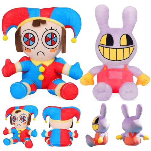 HBSFBH The Digital Circus Plush Toy, 2 Stück The Amazing Digital Circus Plüsch, Digital Circus Plush, The Amazing Digital Circus Plush Toys, Pomni and Jax Plushies Toy, for Kids Adults Boys Girls von HBSFBH