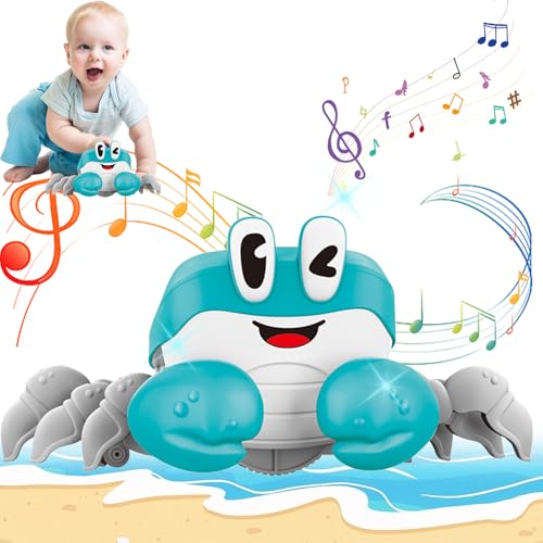 Krabbe Baby Spielzeug, Krabbelnde Krabbe Spielzeug, Krabbe Baby Spielzeug, Krabbelspielzeug Baby, Musikalische Lernspielzeug, Crawling Crab Baby Toys Geschenke, Kinderspielzeug ab 1 2 3 Jahr (M1) von HBSFBH