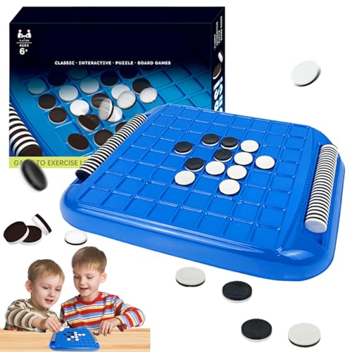 Othello-Brettspiel, Reversi-Brettspiel, Reversi Brain Teaser Familienspaßspiel, Tragbares Othello-Spiel, Interaktives Schwarz-Weiß-Brettspiel, Reversi Schach, Spielzeug für Kinder ab 7 Jahren von HBSFBH