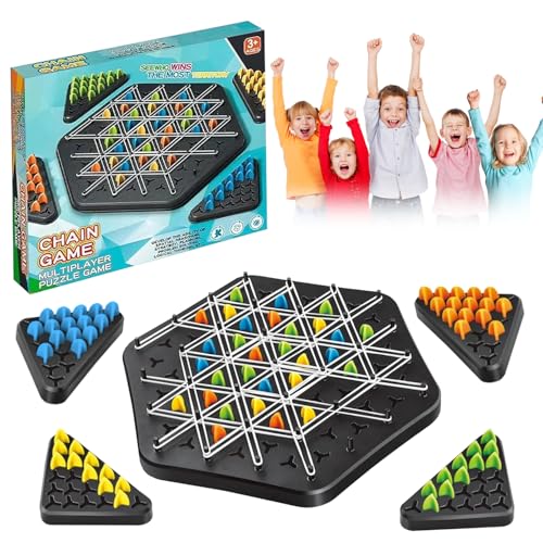 Lustiges Triggles Spiel, Interaktives Steckspiel, Strategie Steckbrettspiel, Triggle Gummiband Spiel, lustiges Kettendreieckspiel, Triggle Brett Spiel, für Kinder, Erwachsene, Familienparty von HBSFBH