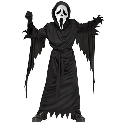 HBWHNIU Scream Ghost Face Kostüm, Halloween Screaming Ghost Kostüm für Erwachsene, mit Gewand Skelett Maske Handschuhe Gürtel, Scream Costume für Halloween, Karneval, Mottoparty (L) von HBWHNIU