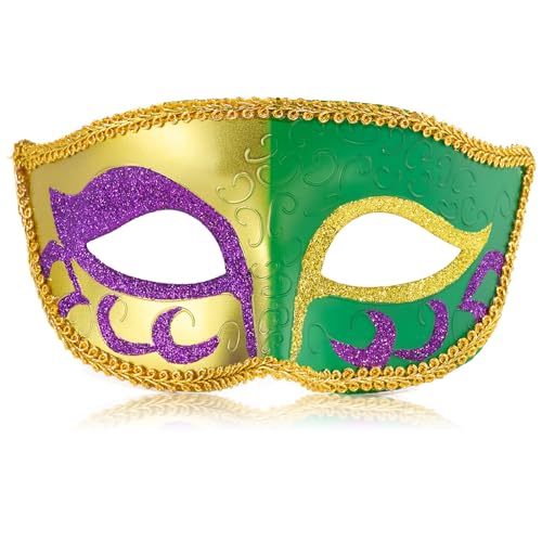 HBWL01 2024 Schwarze Maskerade-Maske für Herren, venezianische Retro-Maskarade-Maske für Cosplay, Halloween, Party, Karneval, Maskaradeball (Karneval) von HBWL01