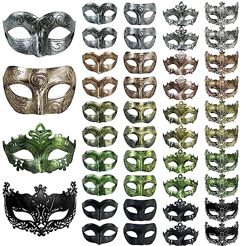 HBWL01 40 Stück Maskerade Maske Vintage Antike Maske Party Masken für Männer Frauen Cosplay Karneval Halloween von HBWL01