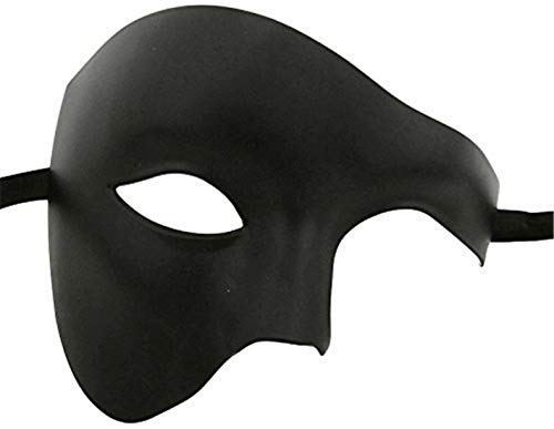 HBWL01 Herren-Maske, Vintage-Maske, griechisch-römische Maske, venezianische Party-Maske, Halloween, Karnevalsmaske (Phantomschwarz) von HBWL01