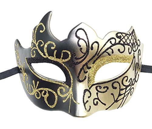 HBWL01 Herren-Maske, Vintage-Maske, griechisch-römische Maske, venezianische Party-Maske, Halloween, Karnevalsmaske (Z Gold) von HBWL01