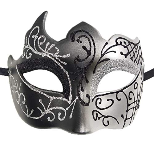 HBWL01 Herren-Maske, Vintage-Maske, griechisch-römische Maske, venezianische Party-Maske, Halloween, Karnevalsmaske (Z Silber) von HBWL01