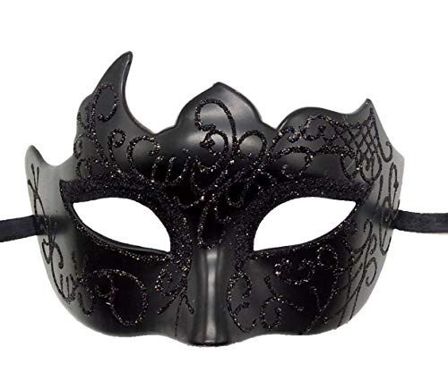 HBWL01 Herren-Maske, Vintage-Maske, griechisch-römische Maske, venezianische Party-Maske, Halloween, Karnevalsmaske (Z schwarz) von HBWL01