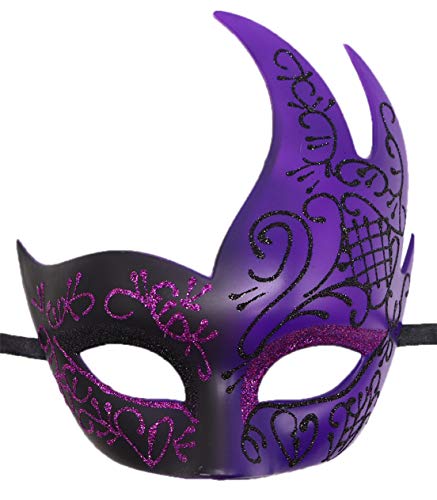 HBWL01 Herren-Maske, Vintage-Maske, griechisch-römische Maske, venezianische Party-Maske, Halloween, Karnevalsmaske (venezianisch a lila) von HBWL01