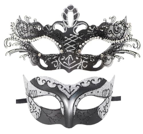 HBWL01 Herren-Maske, Vintage-Maske, griechisch-römische Maske, venezianische Party-Maske, Halloween, Mardi Gras Maske (Paar römisches Silber) von HBWL01