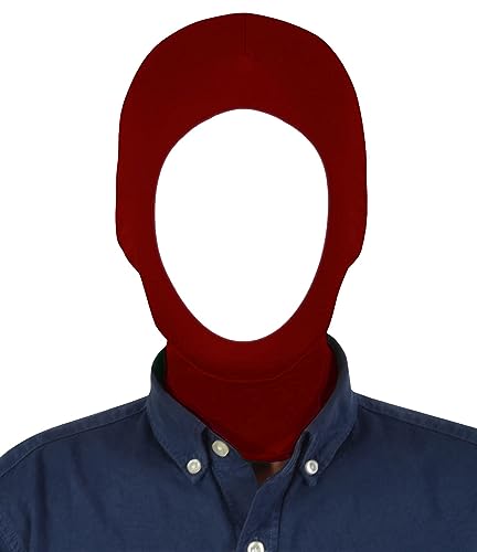 HBWL01 Unisex-Kapuzenmaske mit offenem Gesicht, dehnbar, für Cosplay, Weinrot von HBWL01